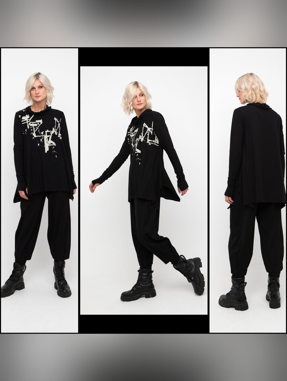 Alembika Ozai N Ku Pillar Ponte Lantern Pull On Black Pant Pleat Tapered S 6-8 - Picture 16 of 16